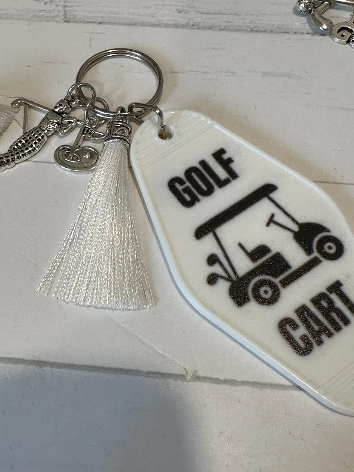 Golf Cart Motel Keychains