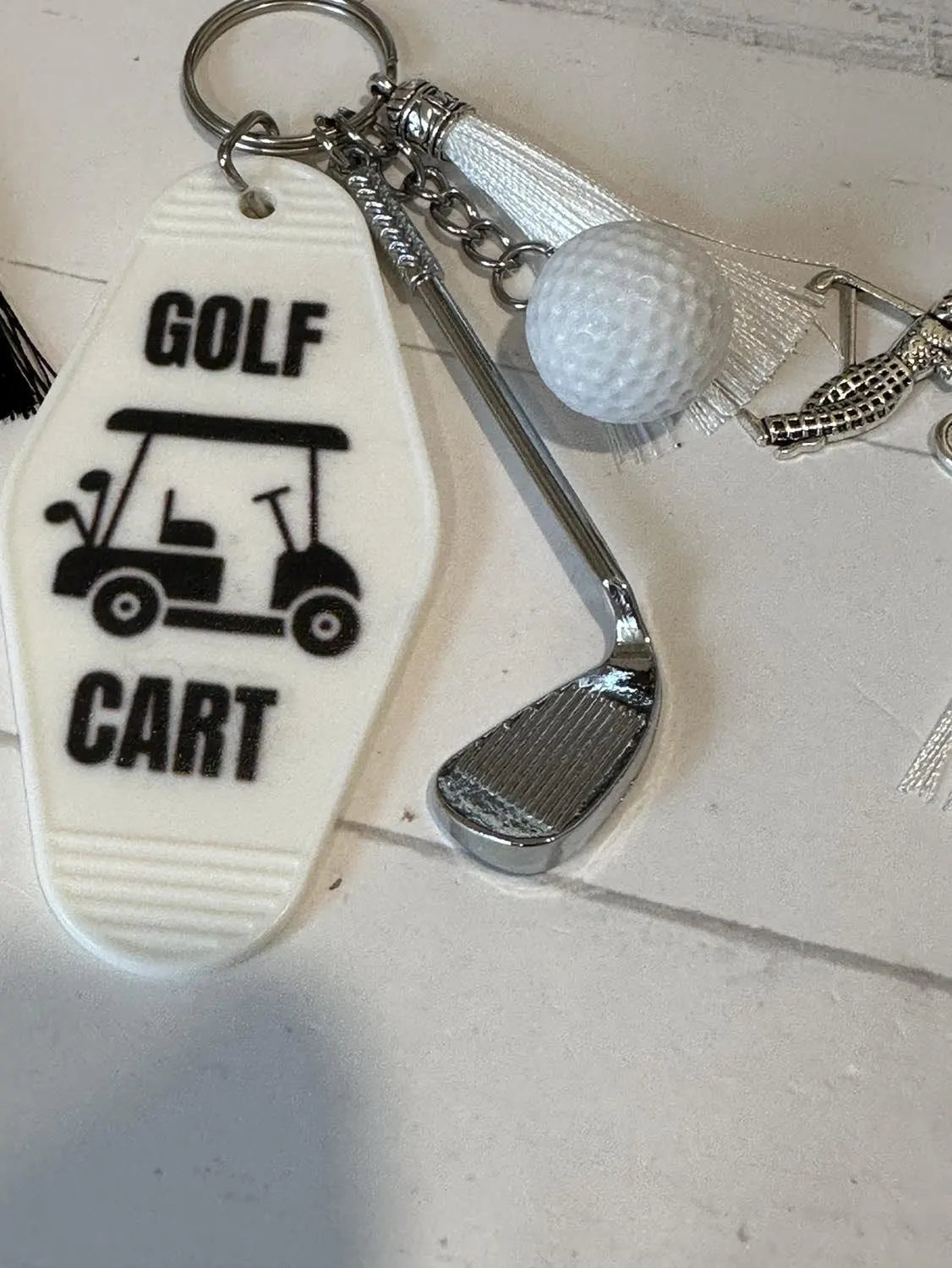 Golf Cart Motel Keychains