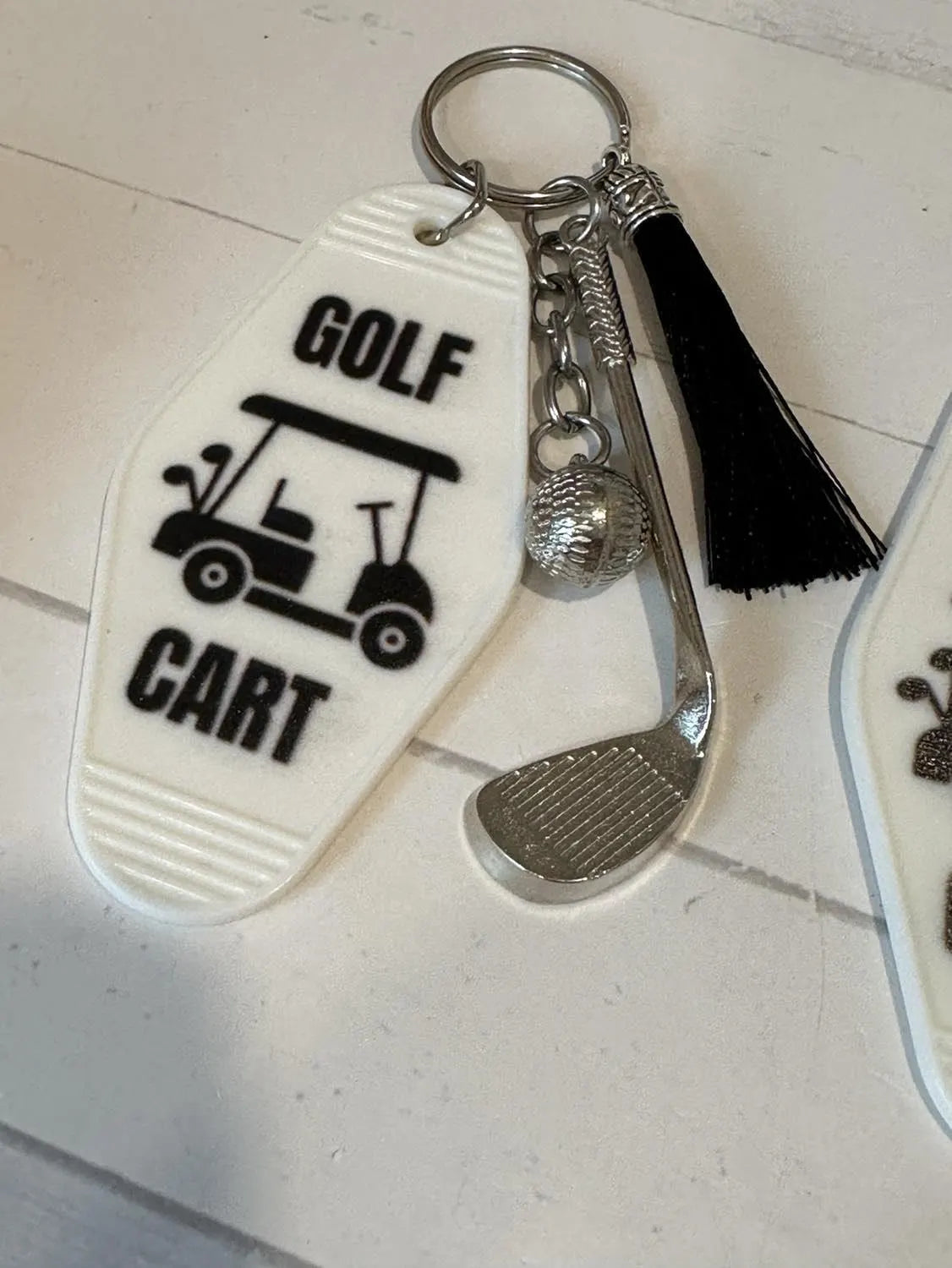 Golf Cart Motel Keychains