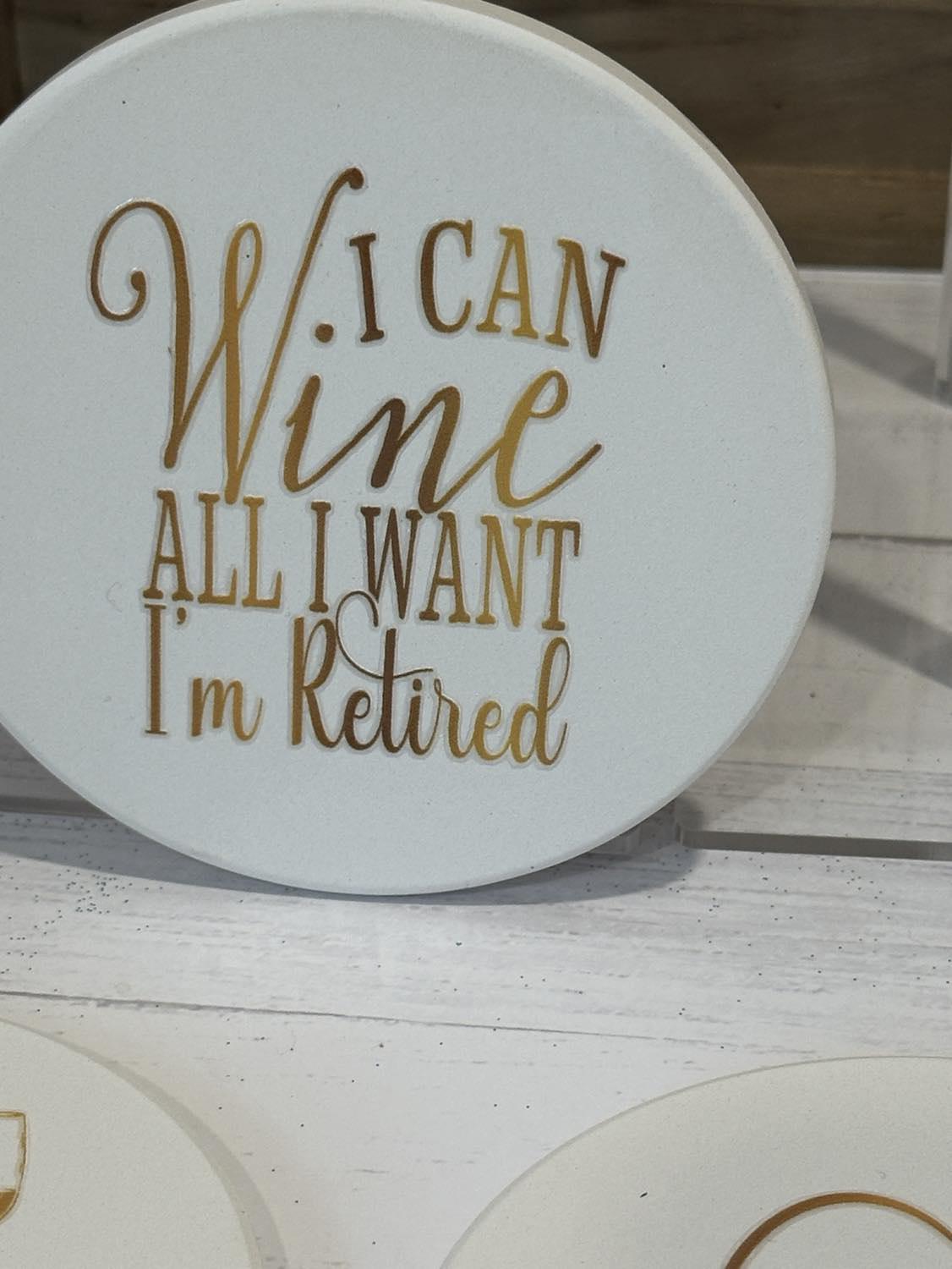 Ceramic Wine Themed Coasters