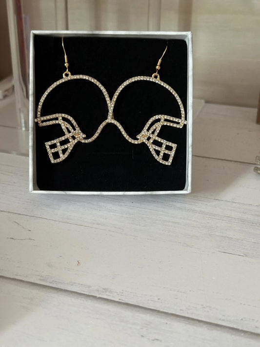 Rhinestone Football Earrings