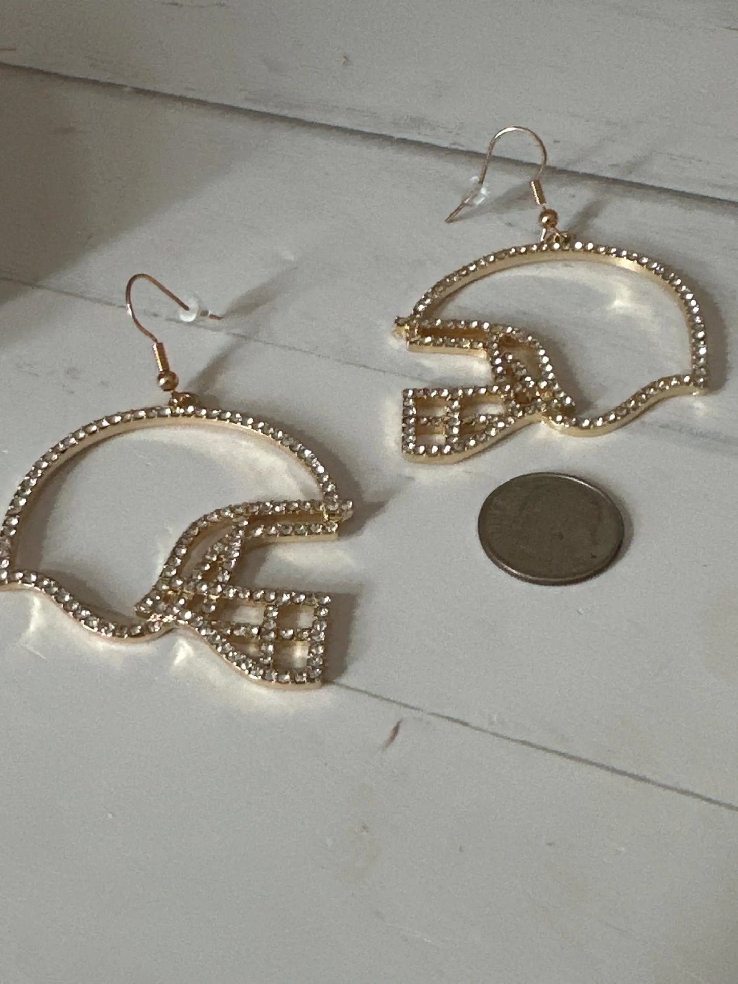 Rhinestone Football Earrings