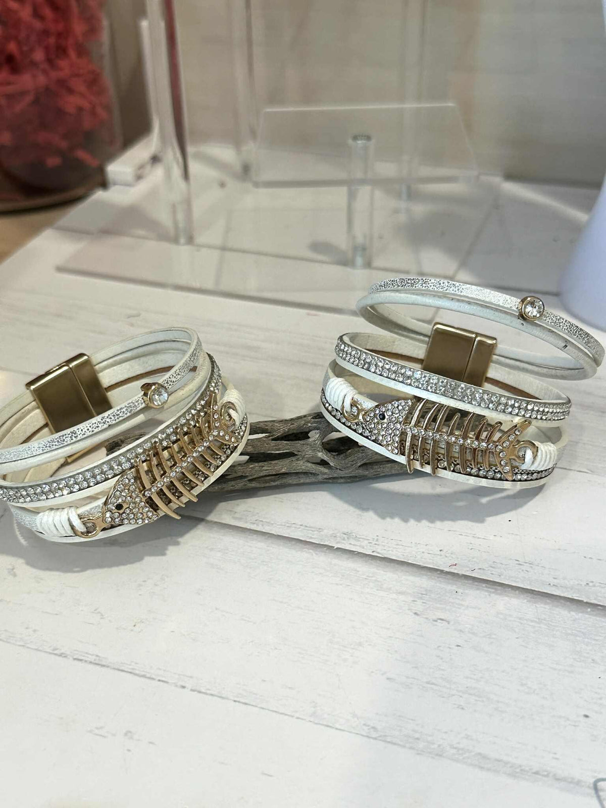 Fishbone Layered Cuff Bracelet