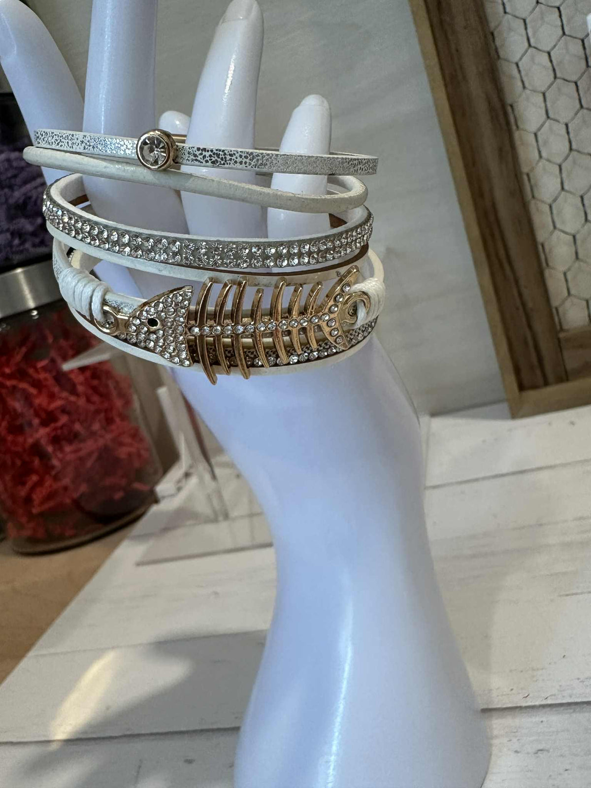 Fishbone Layered Cuff Bracelet