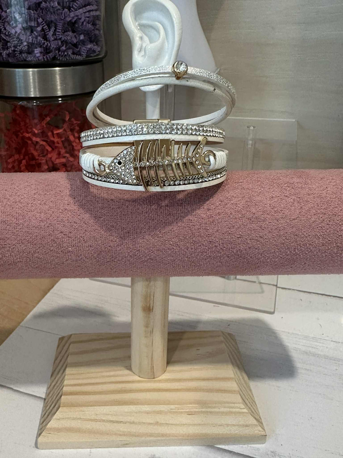 Fishbone Layered Cuff Bracelet