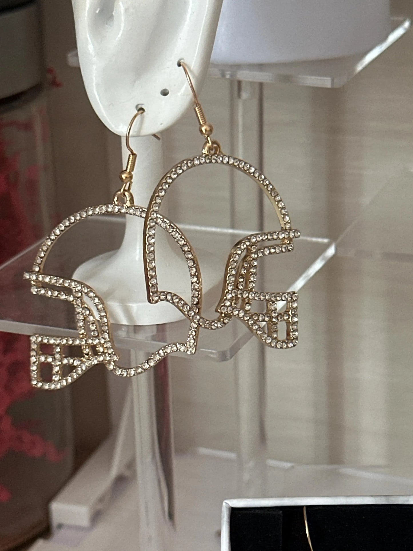 Rhinestone Football Earrings