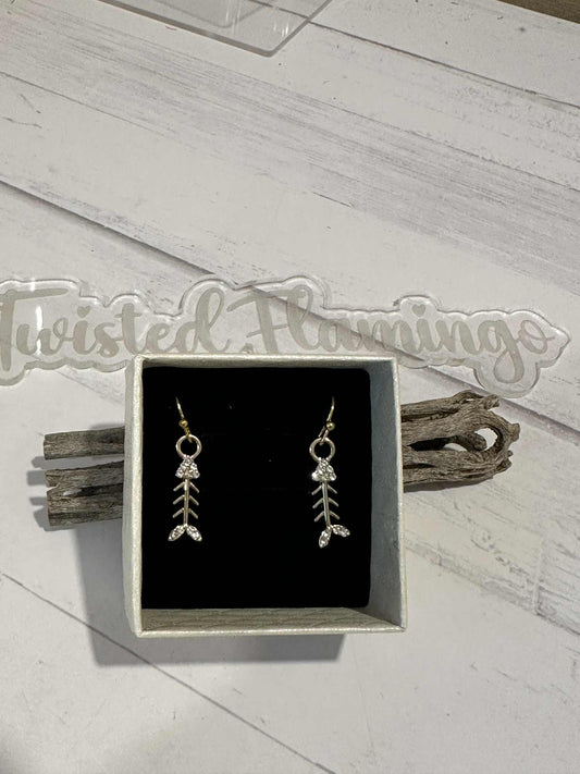 Dainty Fishbone Earrings