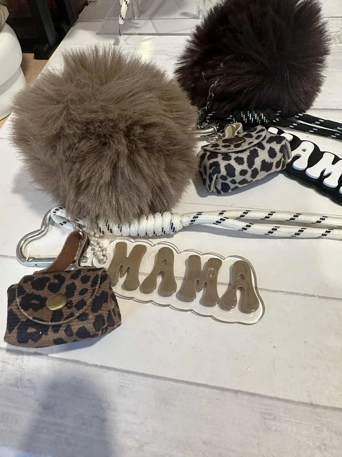 Mama Pom Pom Keychain Bag Clips