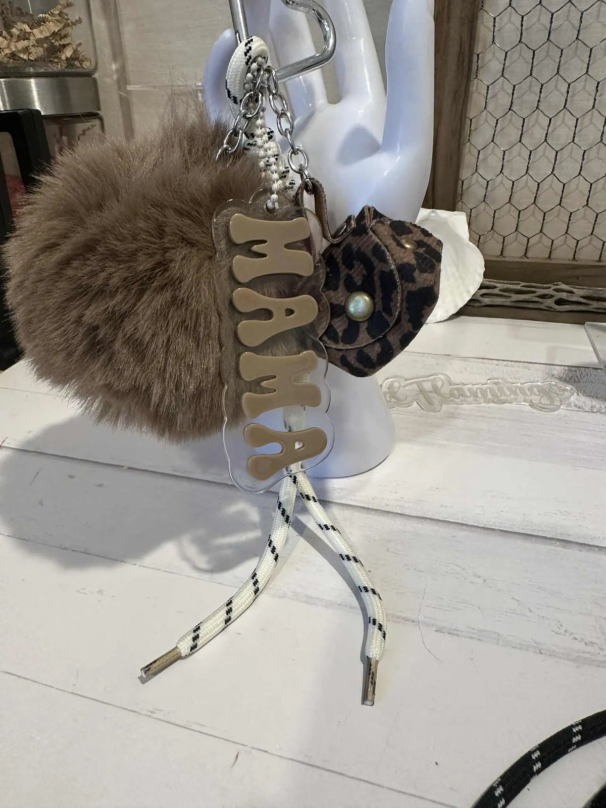 Mama Pom Pom Keychain Bag Clips