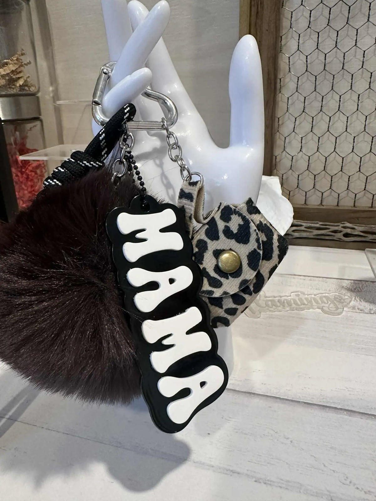 Mama Pom Pom Keychain Bag Clips