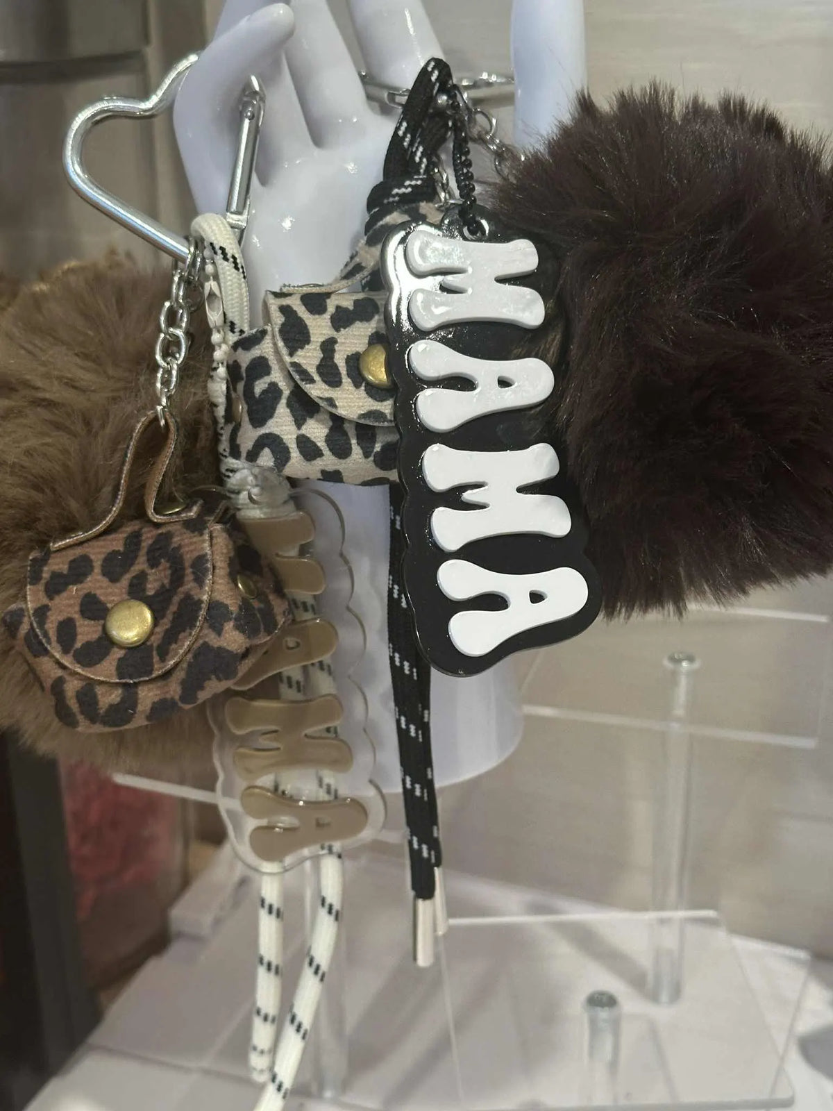 Mama Pom Pom Keychain Bag Clips
