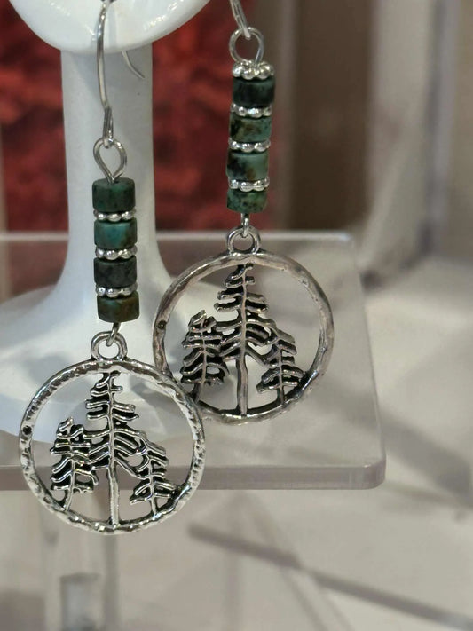 Rustic Tree Earrings