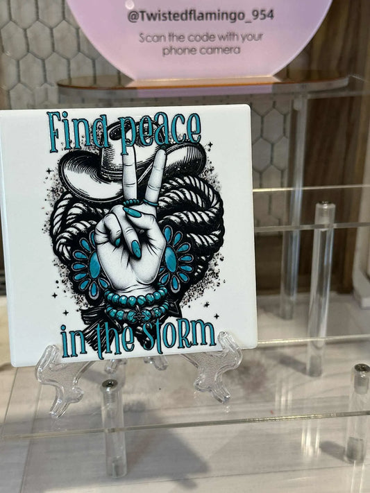Find Peace Ceramic Tile Art