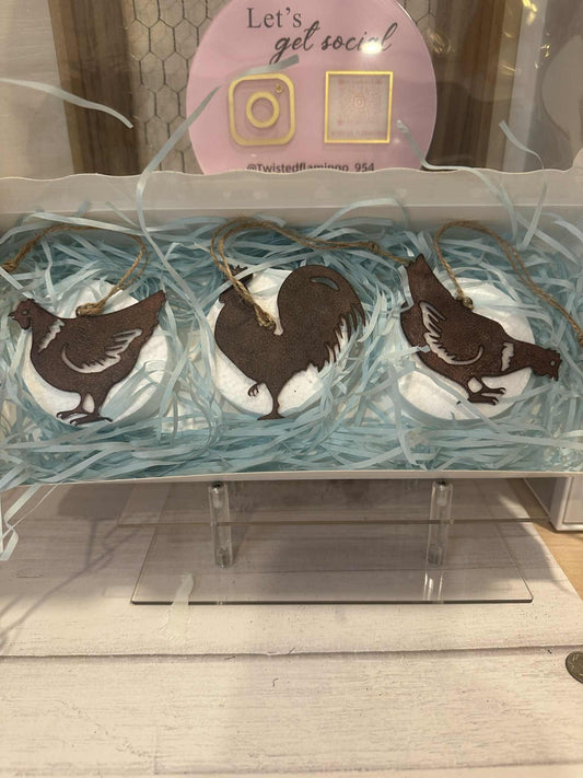 Rustic Chicken Ornament Gift Set