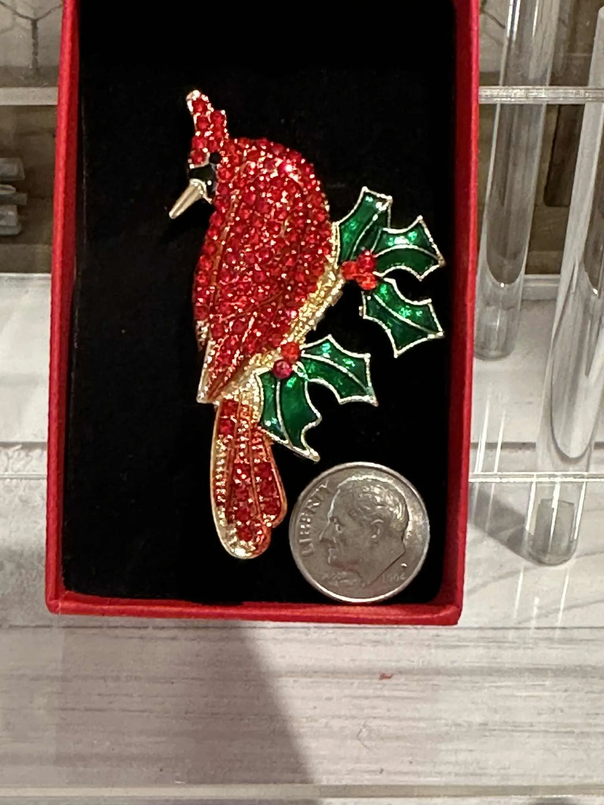 Cardinal Brooch