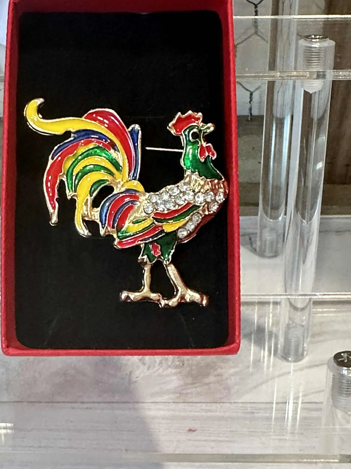Rooster Brooch