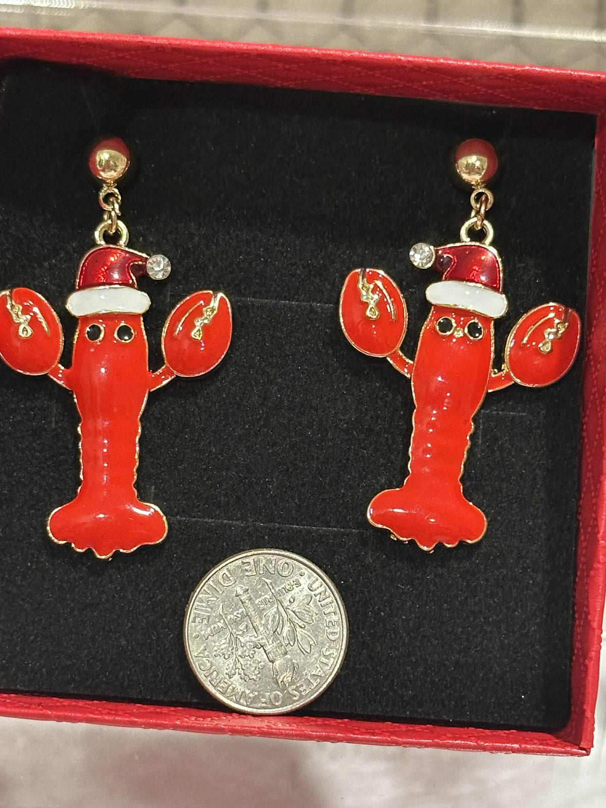 Lobster Christmas Earrings