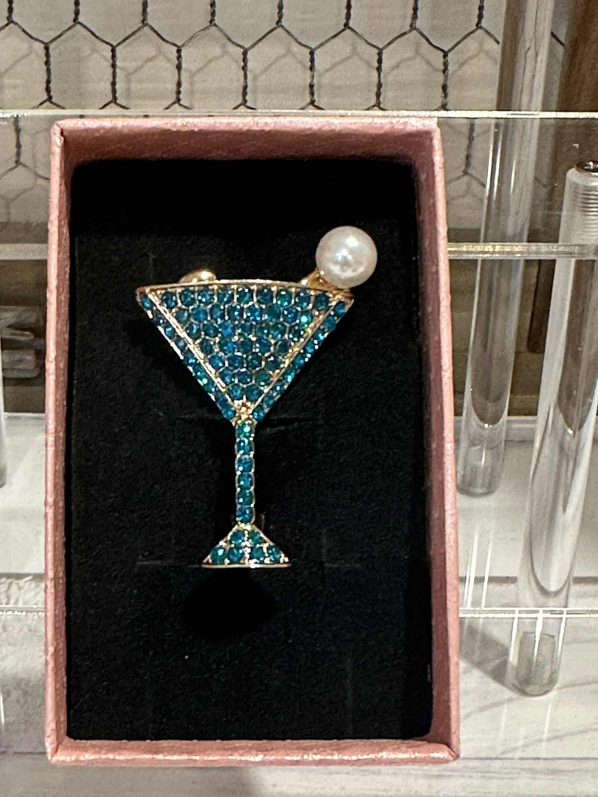 Cocktail Glass Brooch
