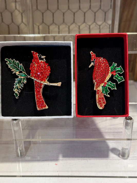 Cardinal Brooch