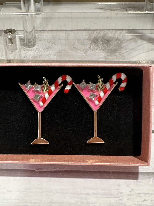 Candy Cane Martini Earrings