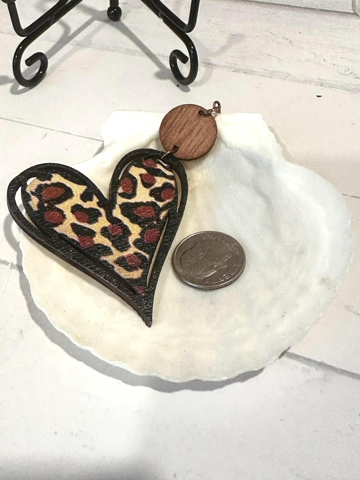 Leopard Heart Earrings