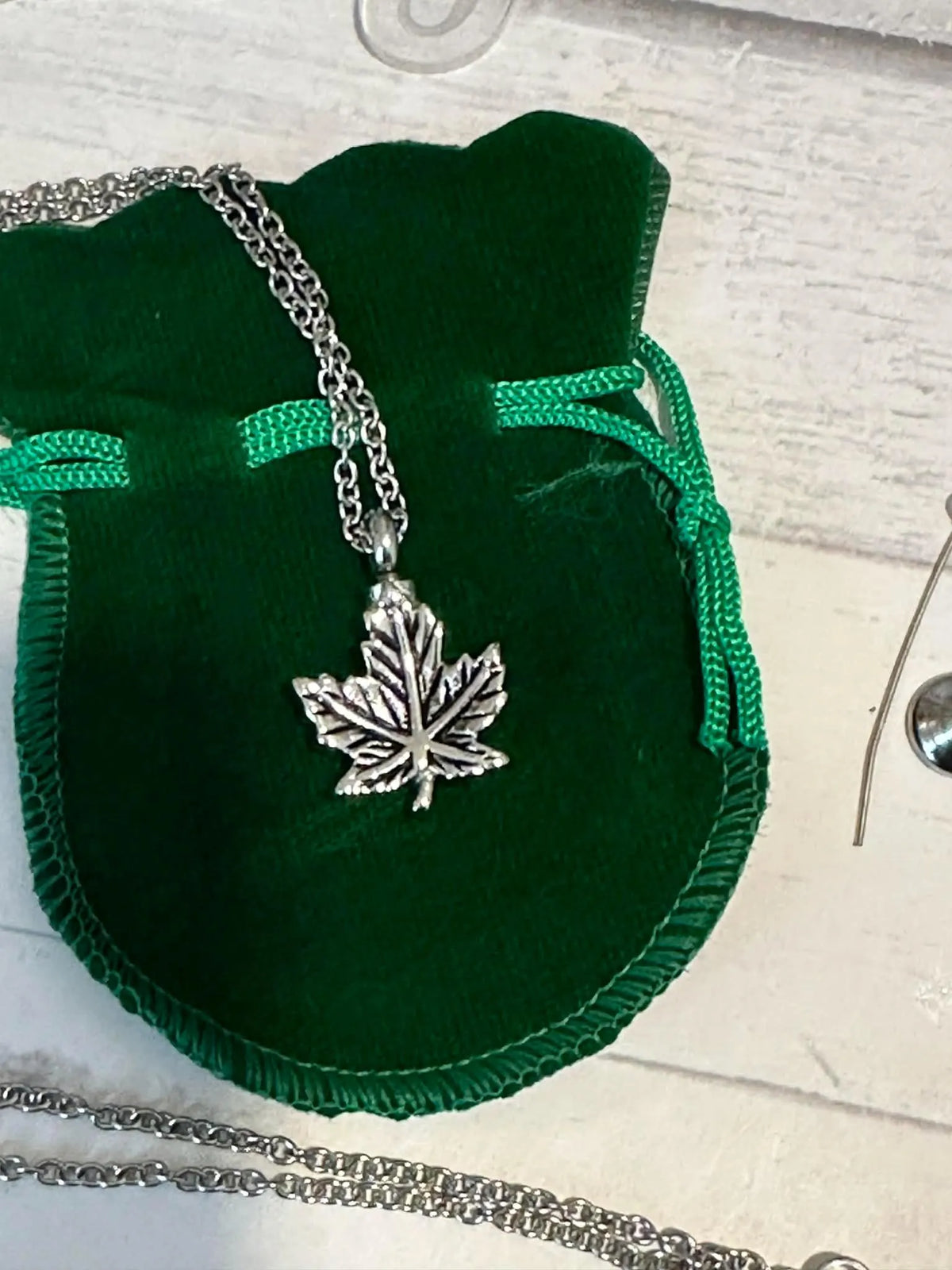 Pot Leaf Cremation Necklace