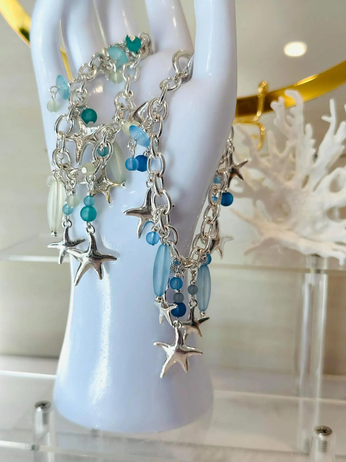 Sea Glass Starfish Bracelet