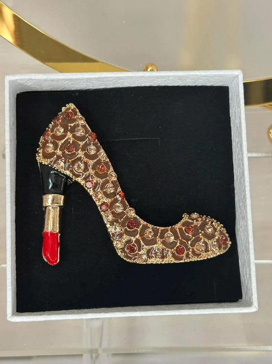 Lipstick High Heel Brooch