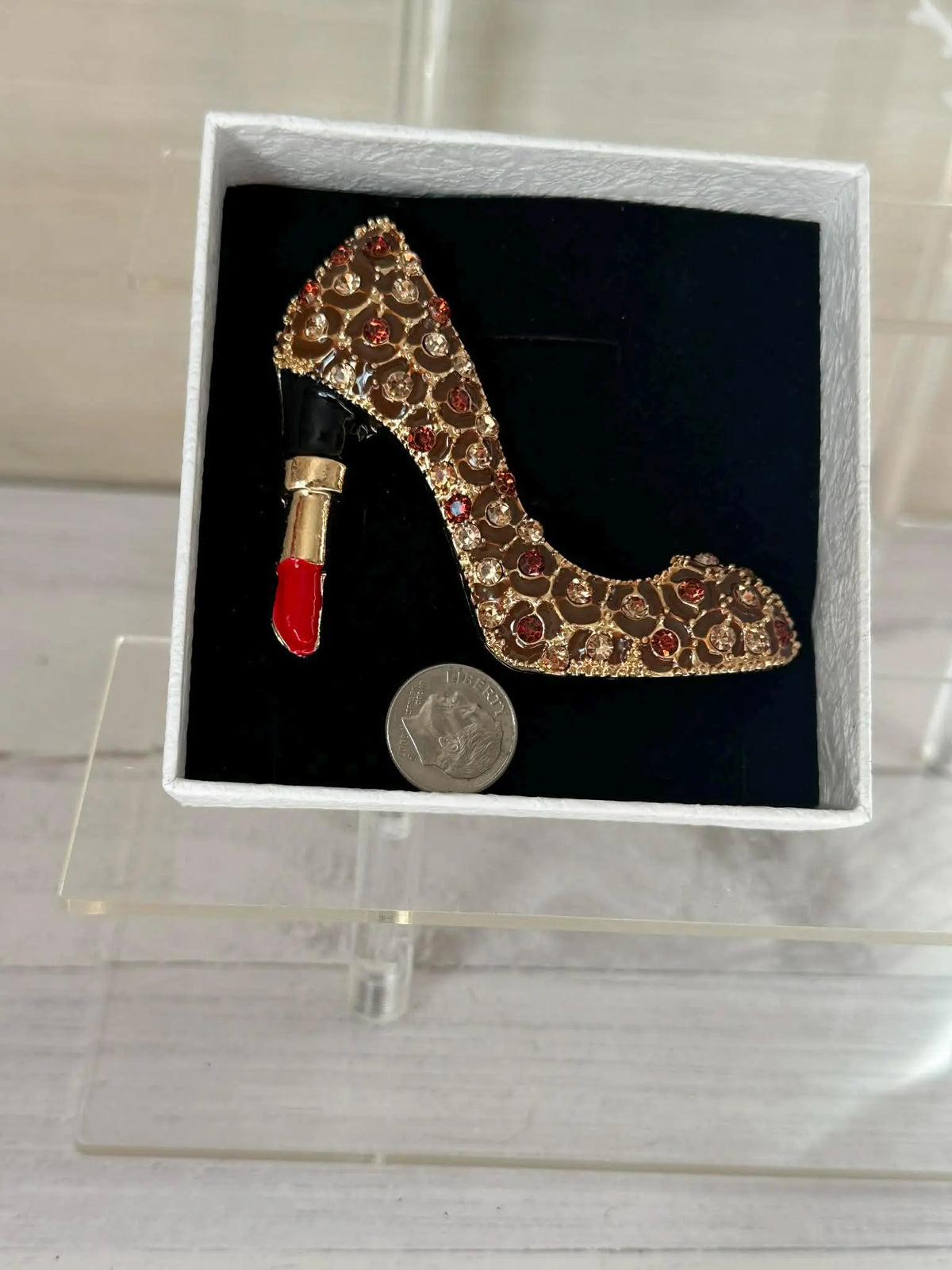 Lipstick High Heel Brooch