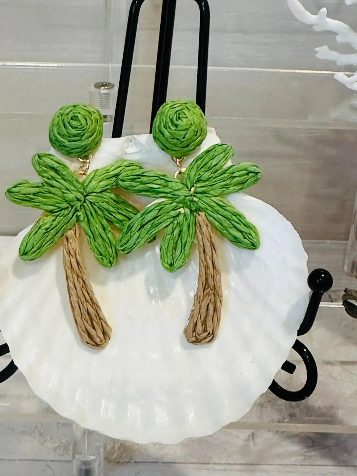 Rattan Palm Tree Earrings