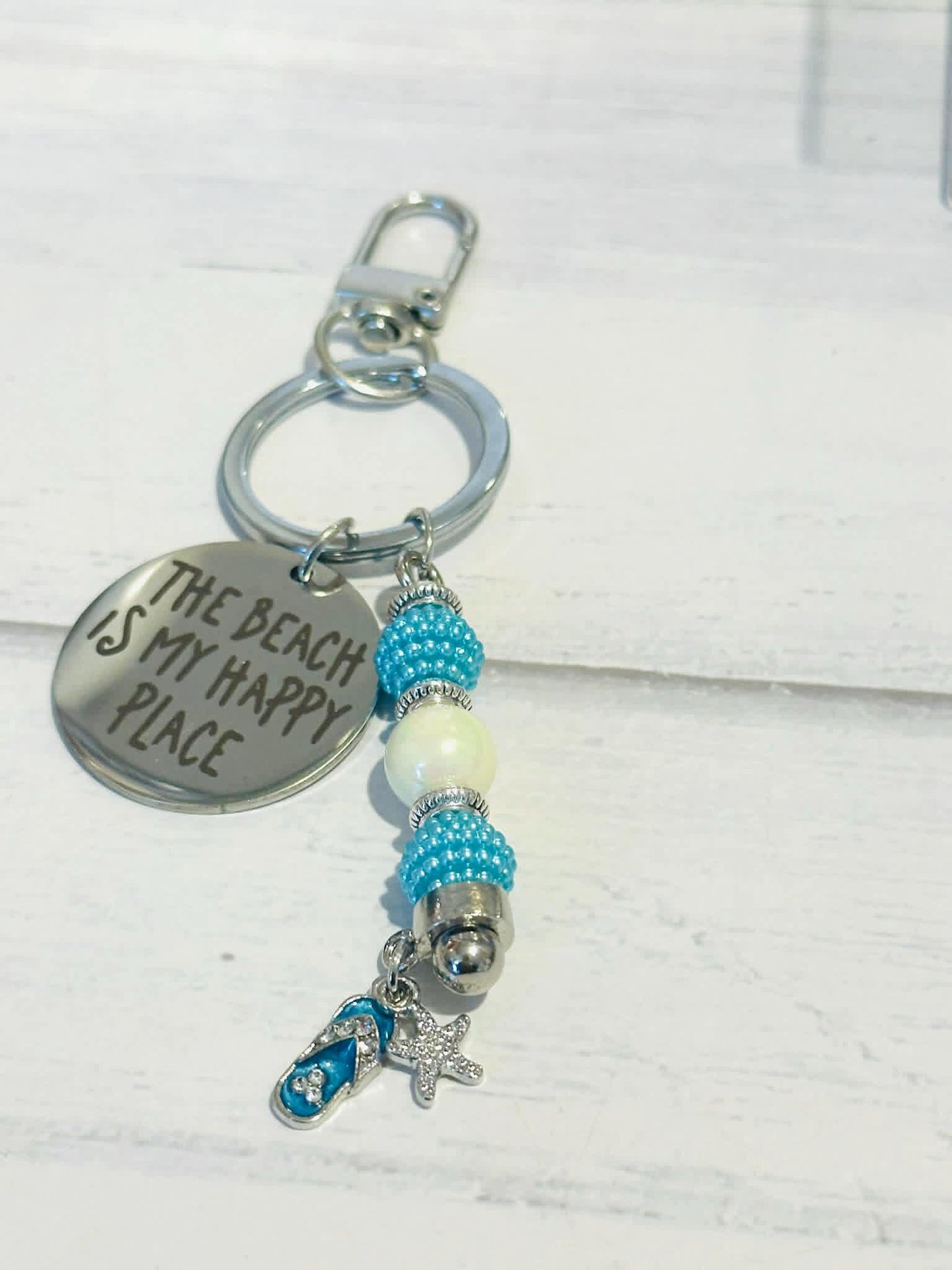 The Beach is My Happy Place Keychains