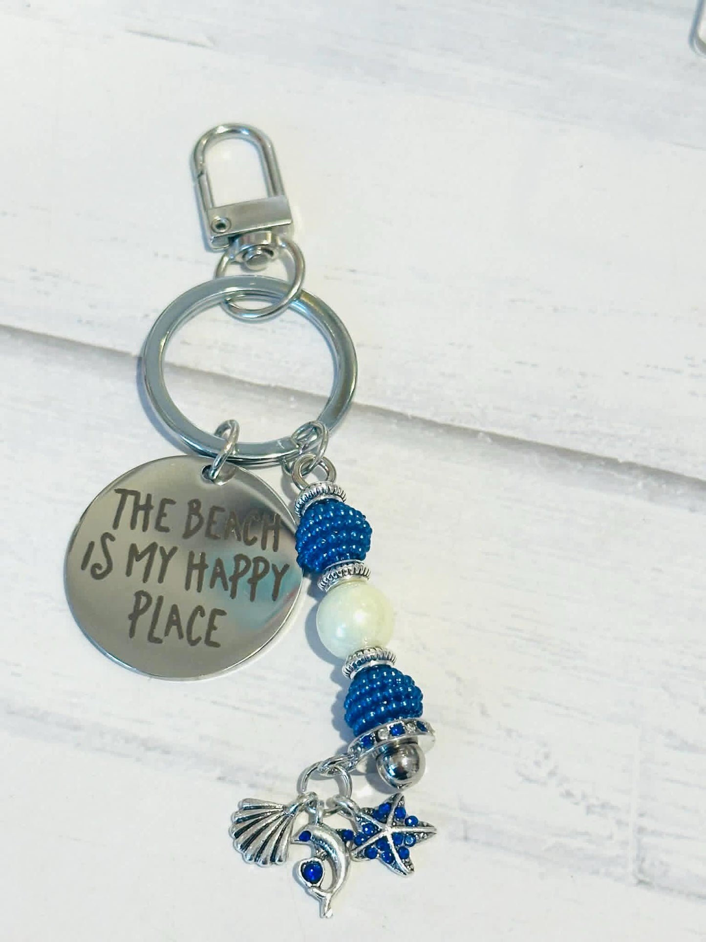 The Beach is My Happy Place Keychains