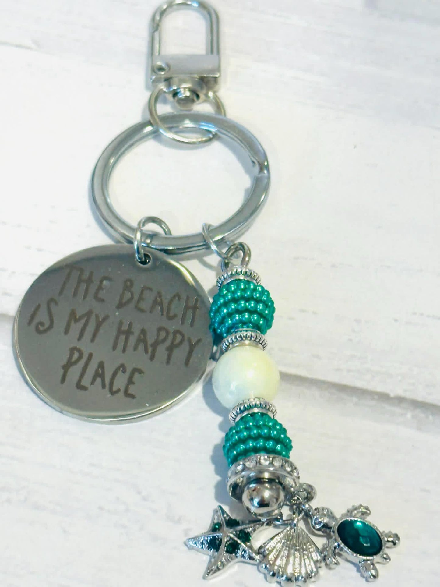 The Beach is My Happy Place Keychains