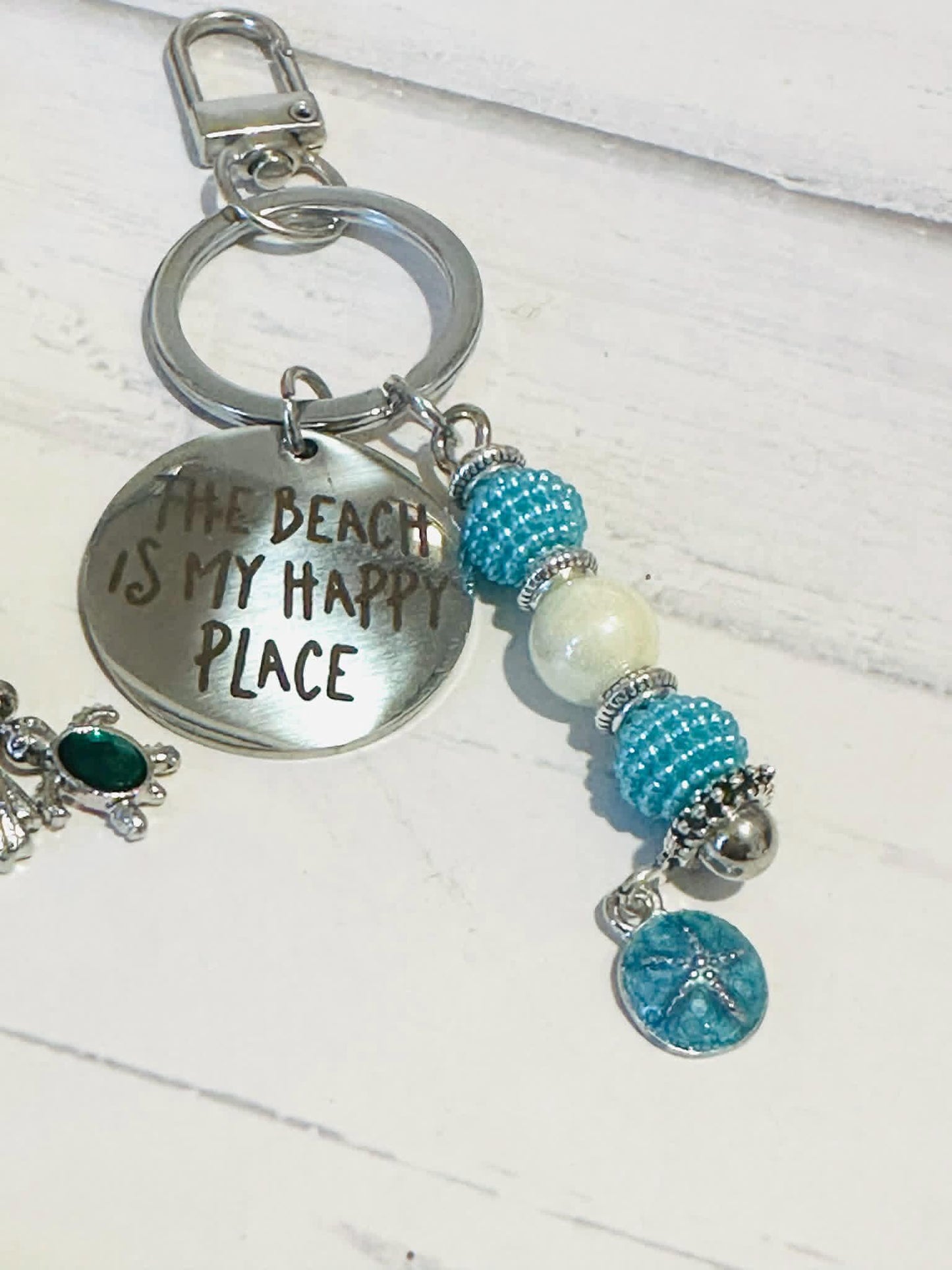 The Beach is My Happy Place Keychains