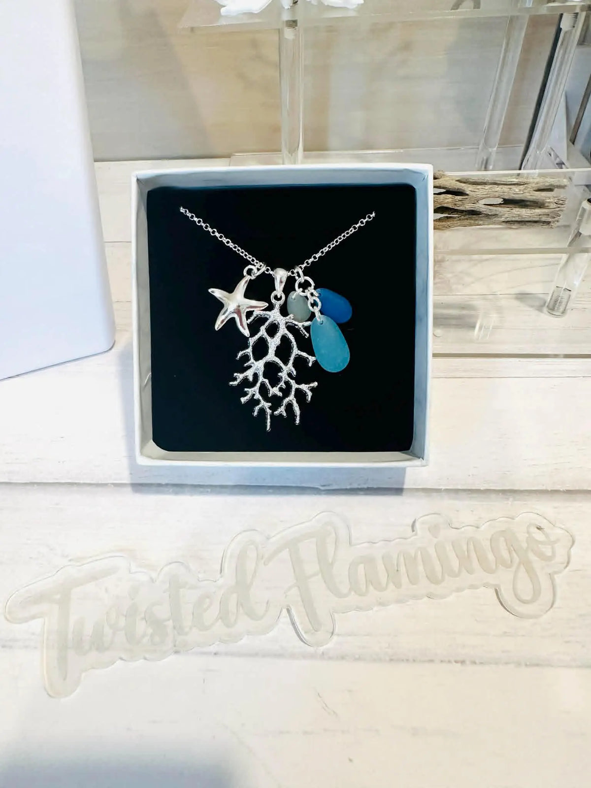 Sea Glass Coral Necklace