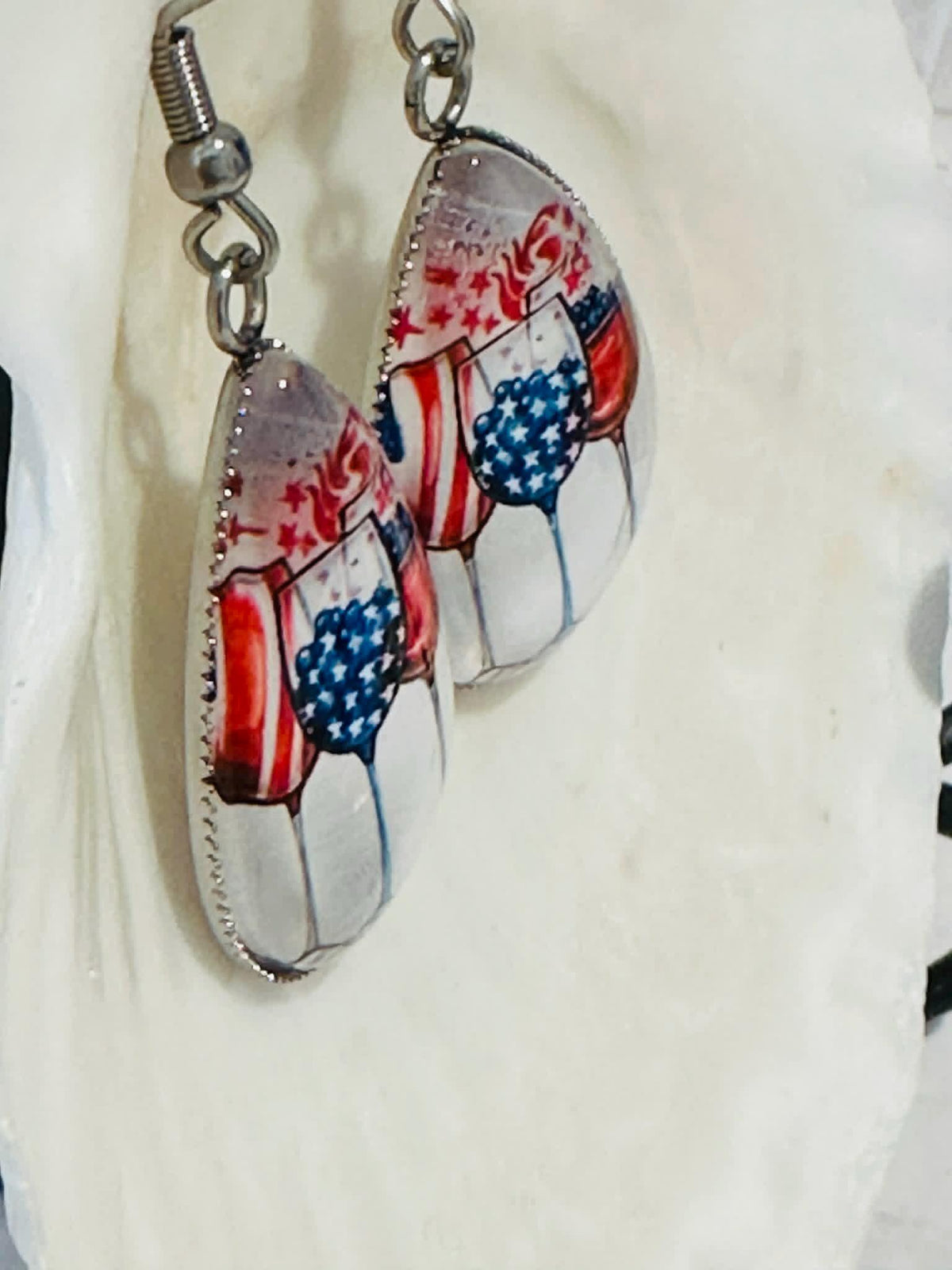 Patriotic Wine Earrings