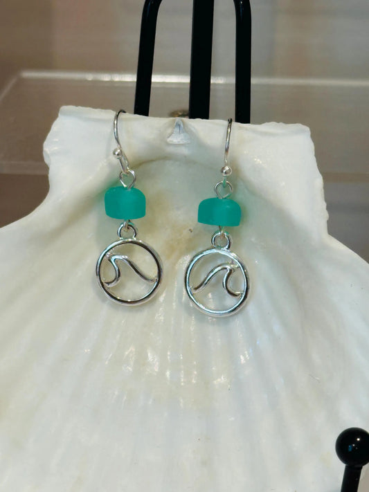 Sea Glass Wave Earrings