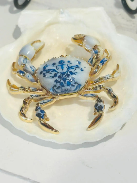 Porcelain Crab Brooch