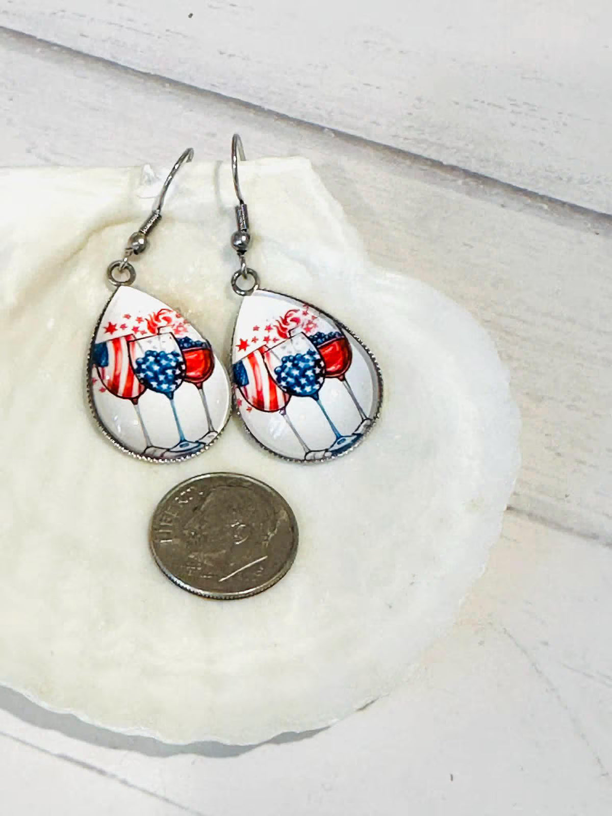 Patriotic Wine Earrings