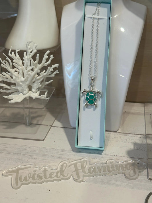 Sea Glass Sea Turtle Necklace