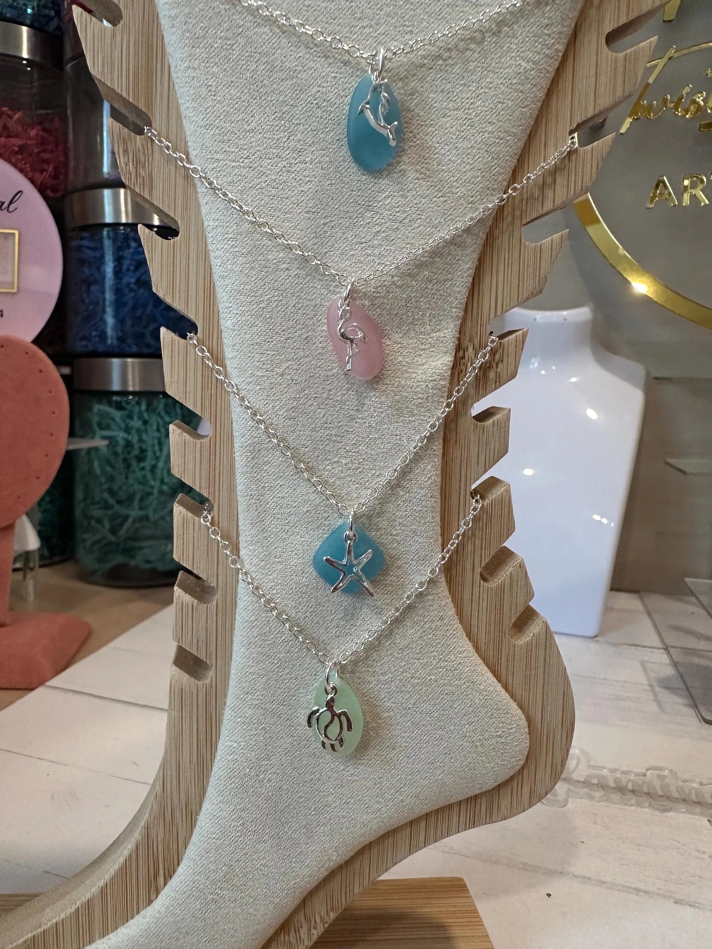 Sea Glass Anklets