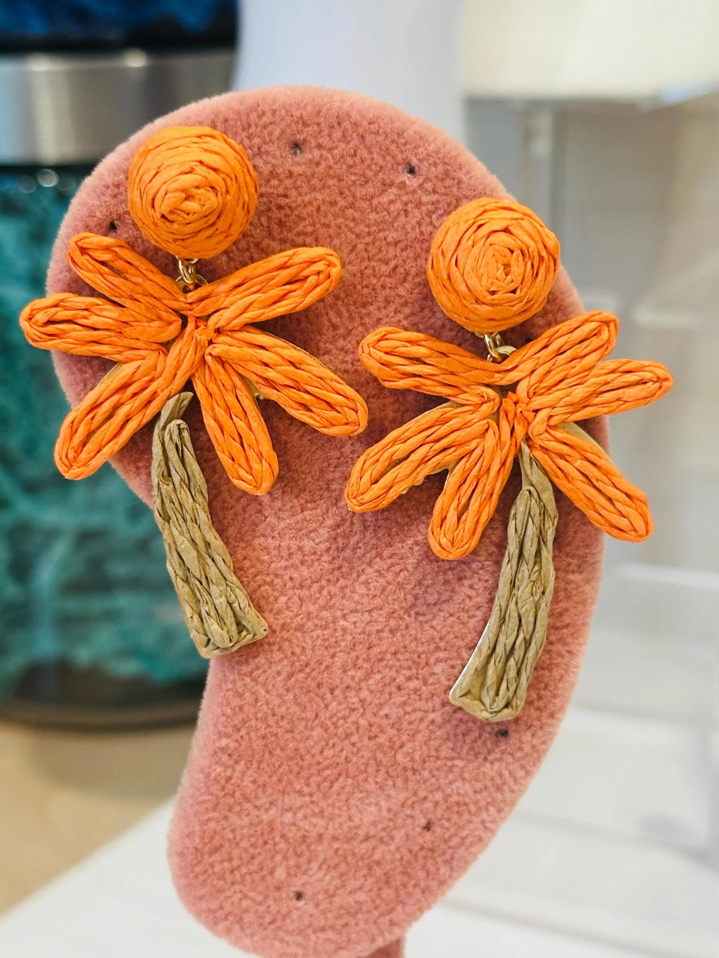 Rattan Palm Tree Earrings