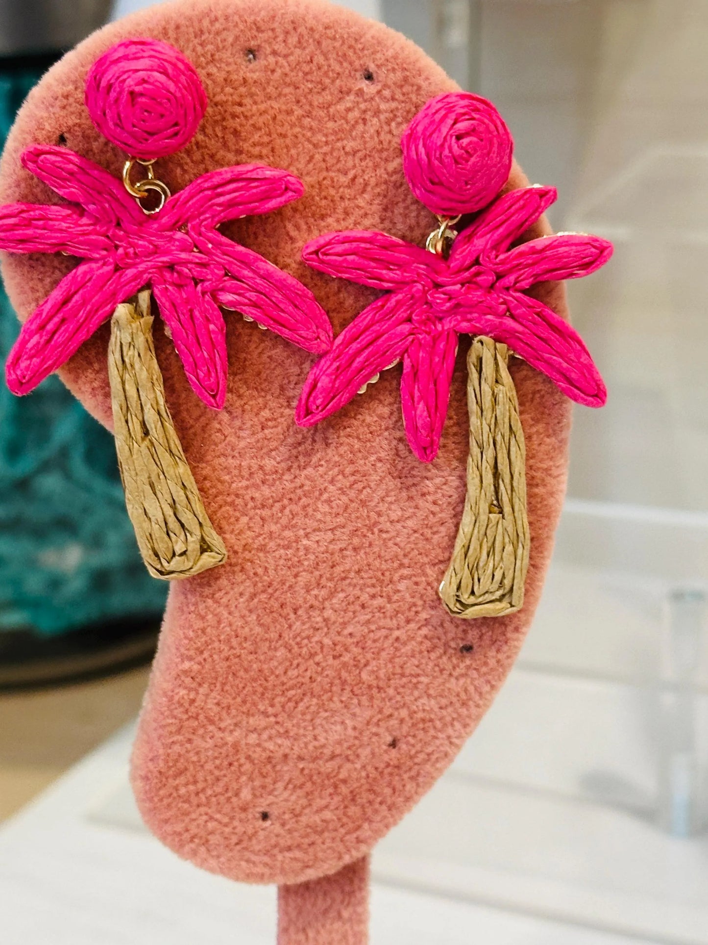 Rattan Palm Tree Earrings