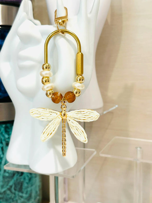 Raffia Dragonfly Carabiner