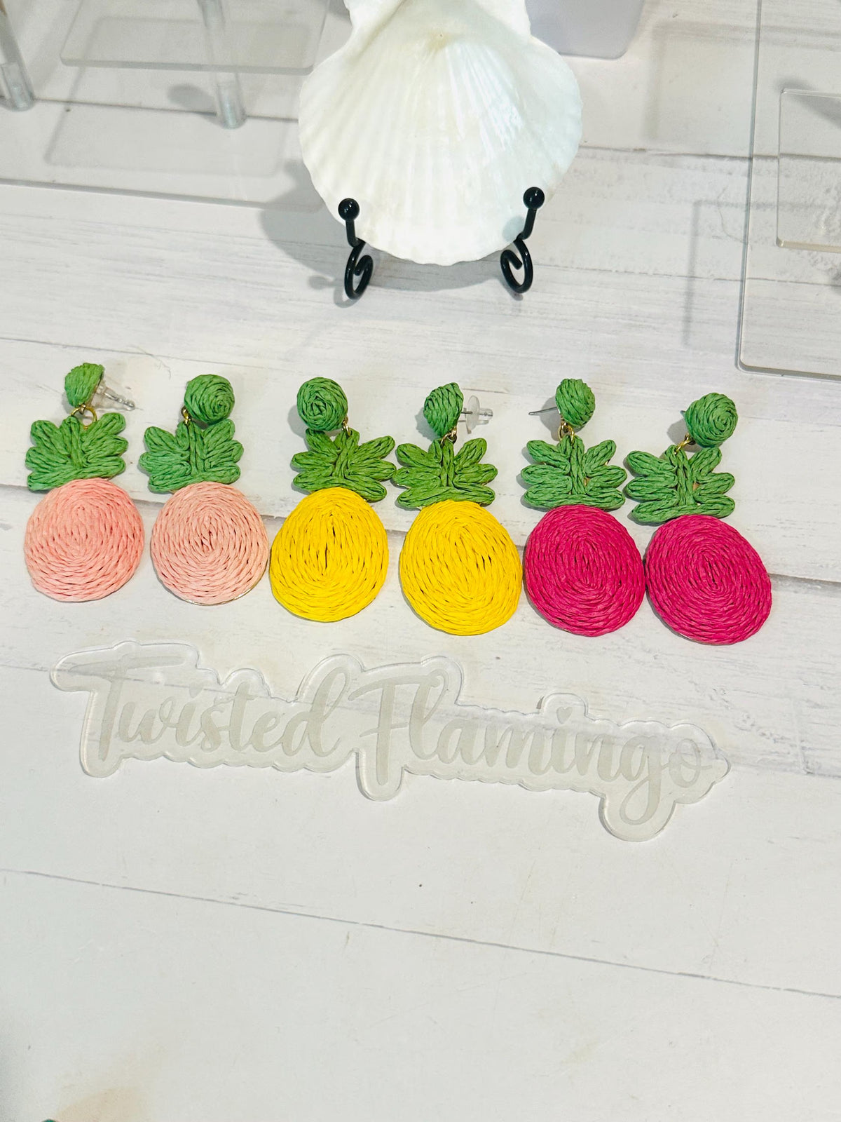 Raffia Pineapple Earrings