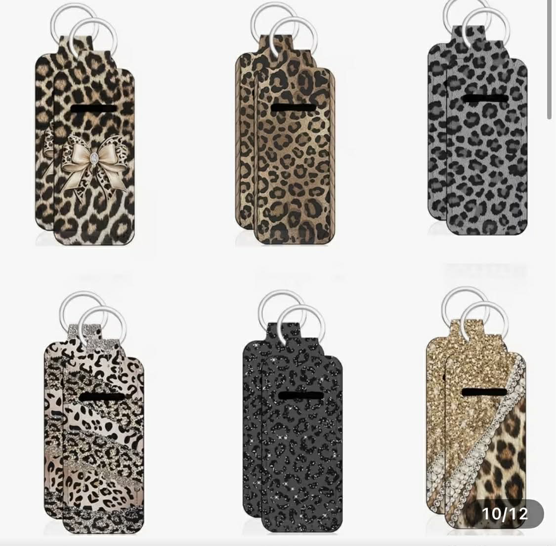 Leopard Print Lip Balm holder Keychain