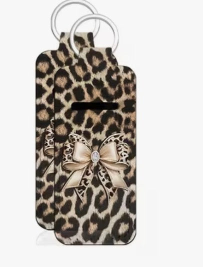Leopard Print Lip Balm holder Keychain