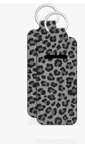Leopard Print Lip Balm holder Keychain