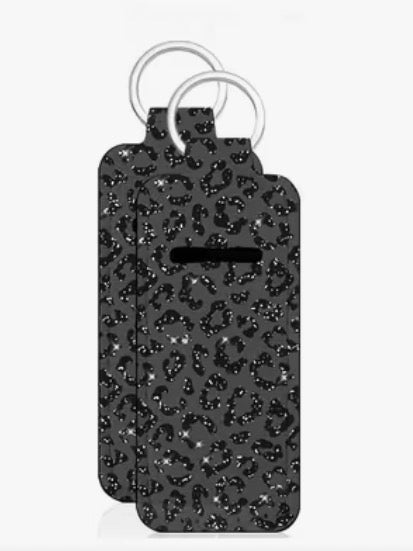 Leopard Print Lip Balm holder Keychain