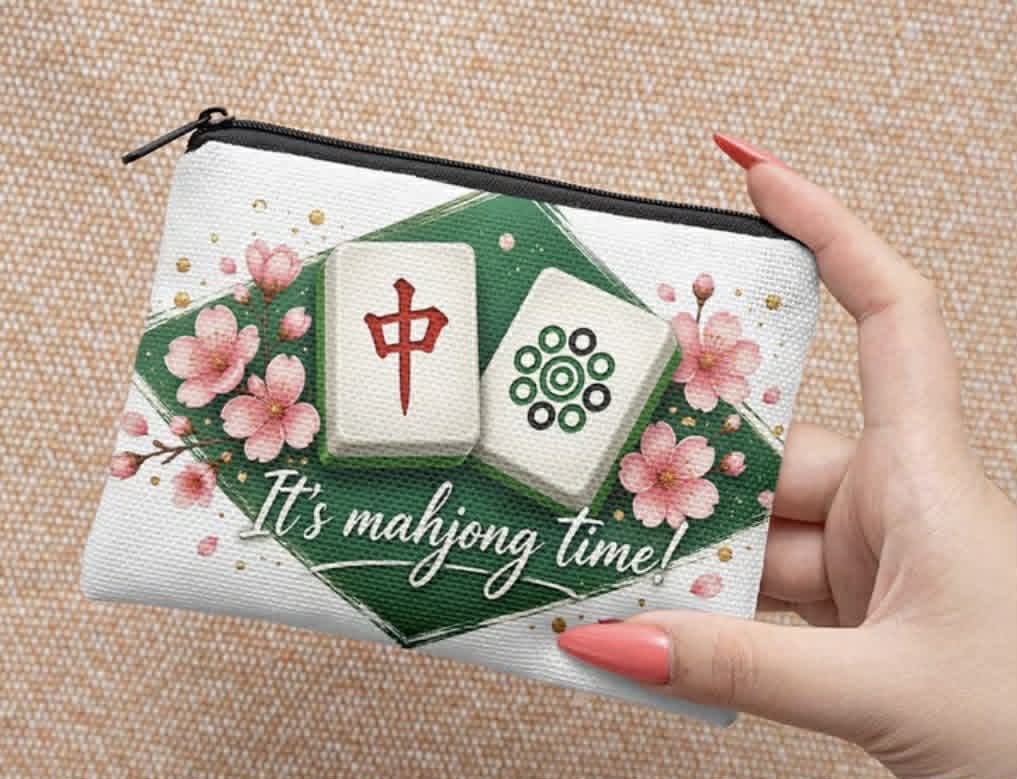 Mini Mahjong Zippered Coin Bags